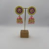 Nimrah Meenakari Jhumka Earrings - Baby Pink