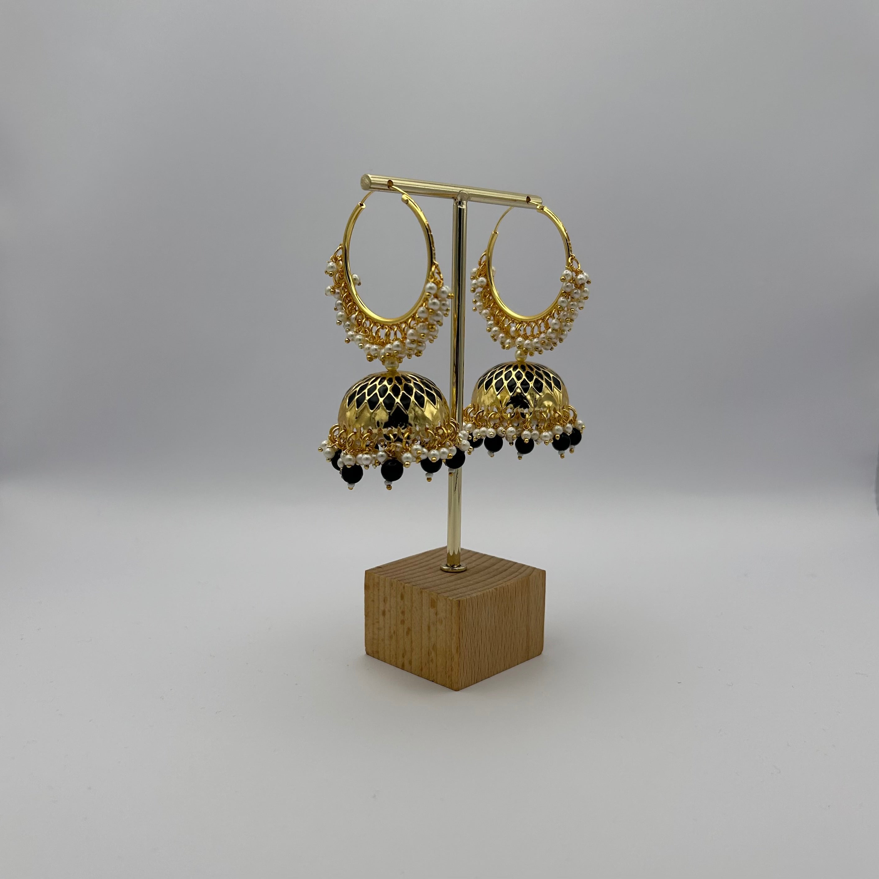 Kiara Jhumka Earrings - Black