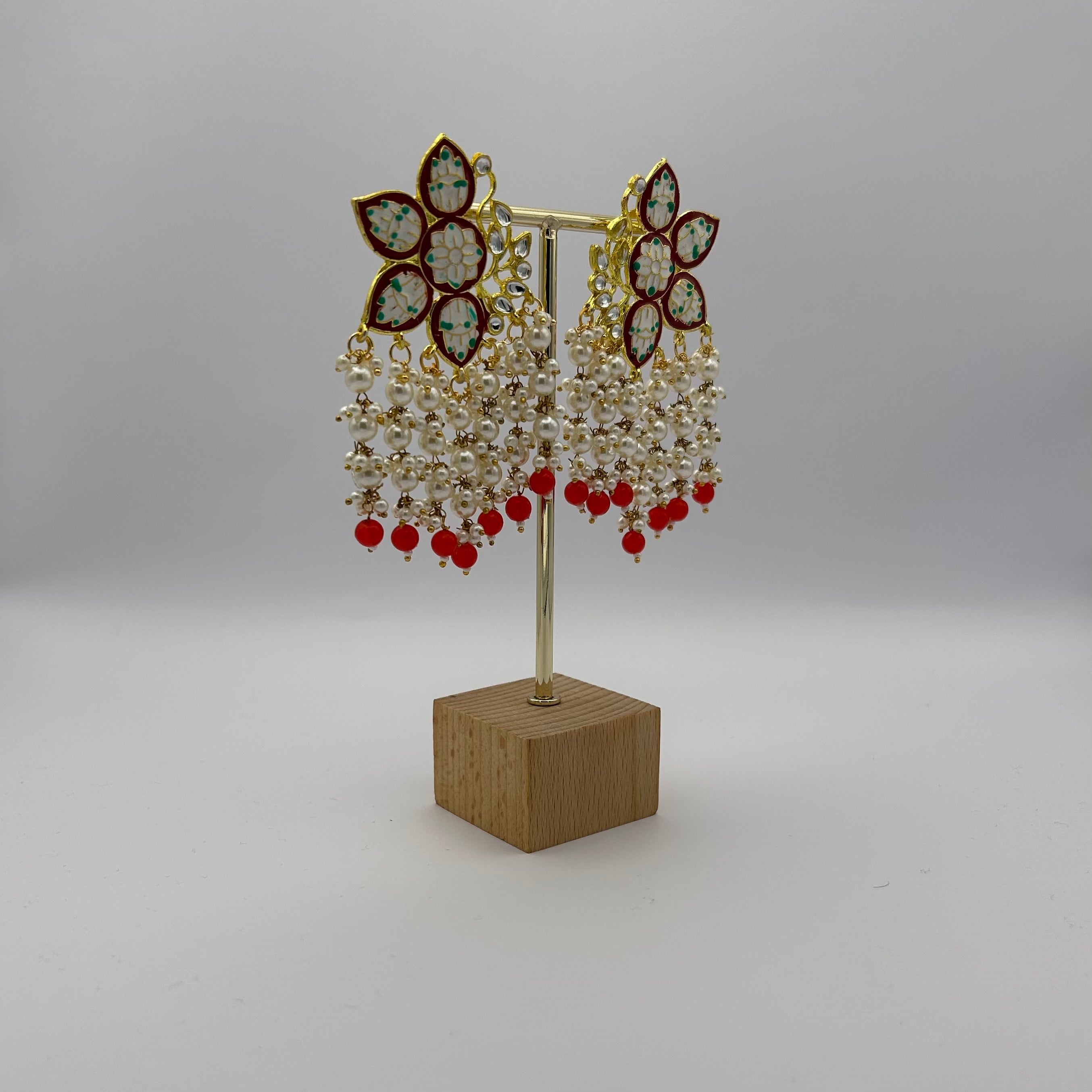 Paakhi Meenakari Earrings - Red