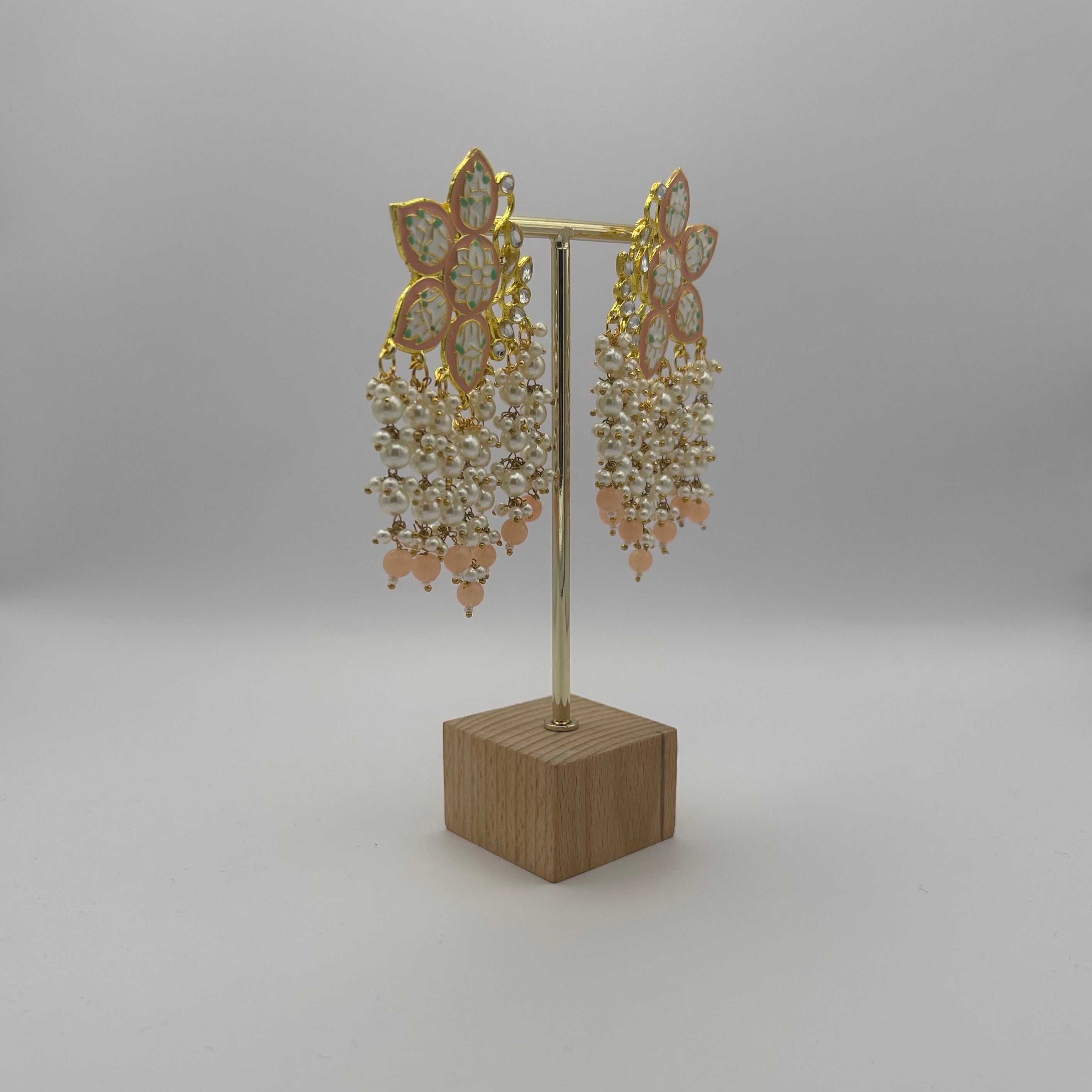 Paakhi Meenakari Earrings - Peach