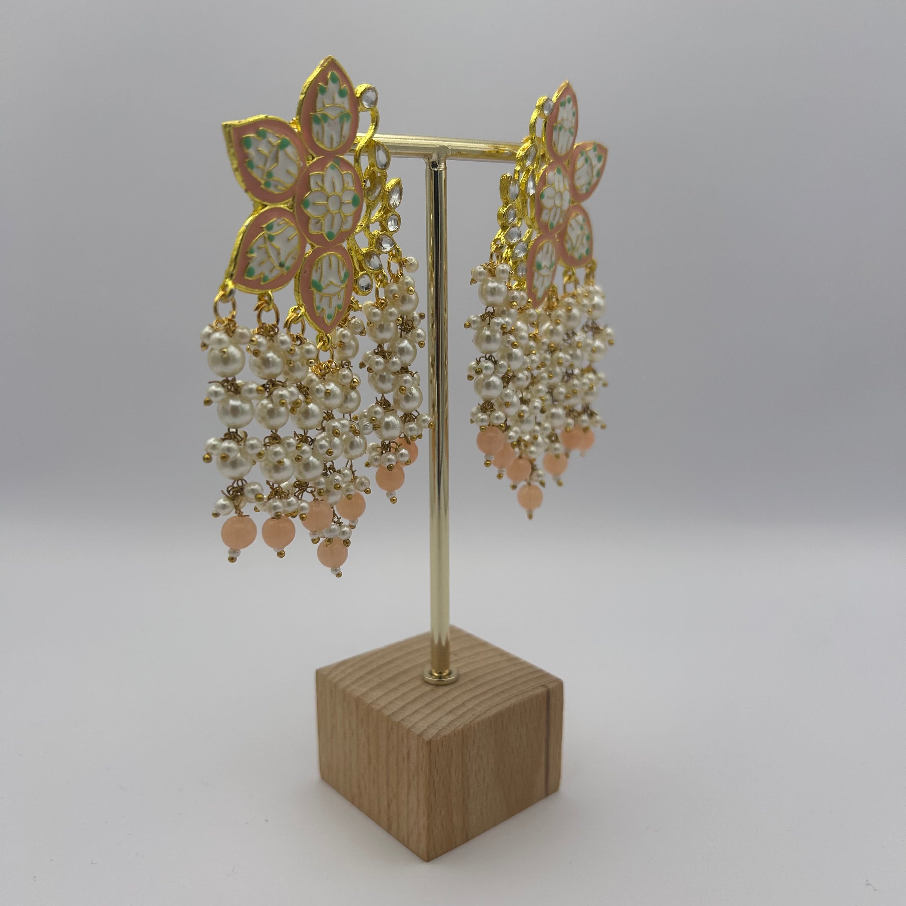 Paakhi Meenakari Earrings - Peach