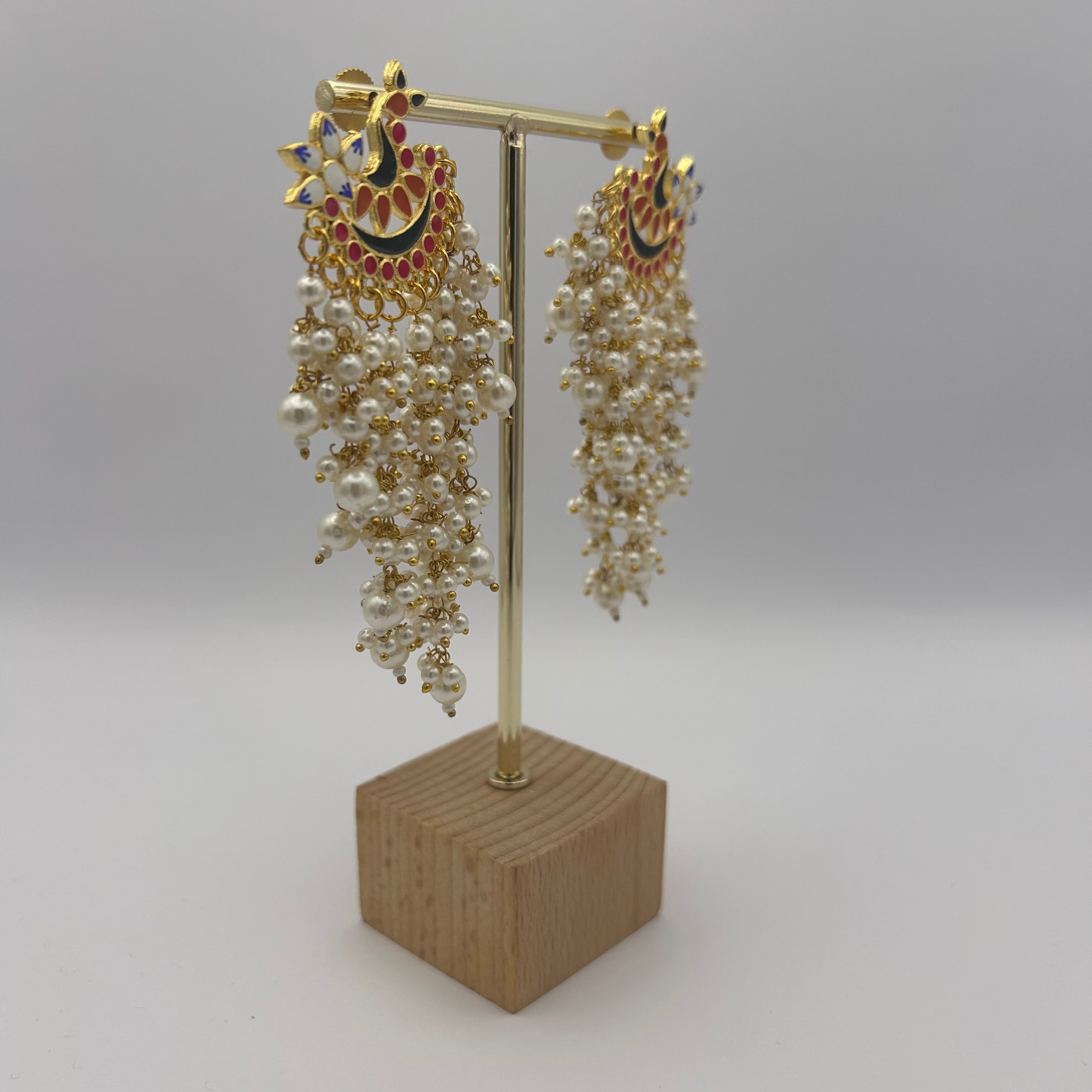 Patralekha Meenakari Earrings - Black