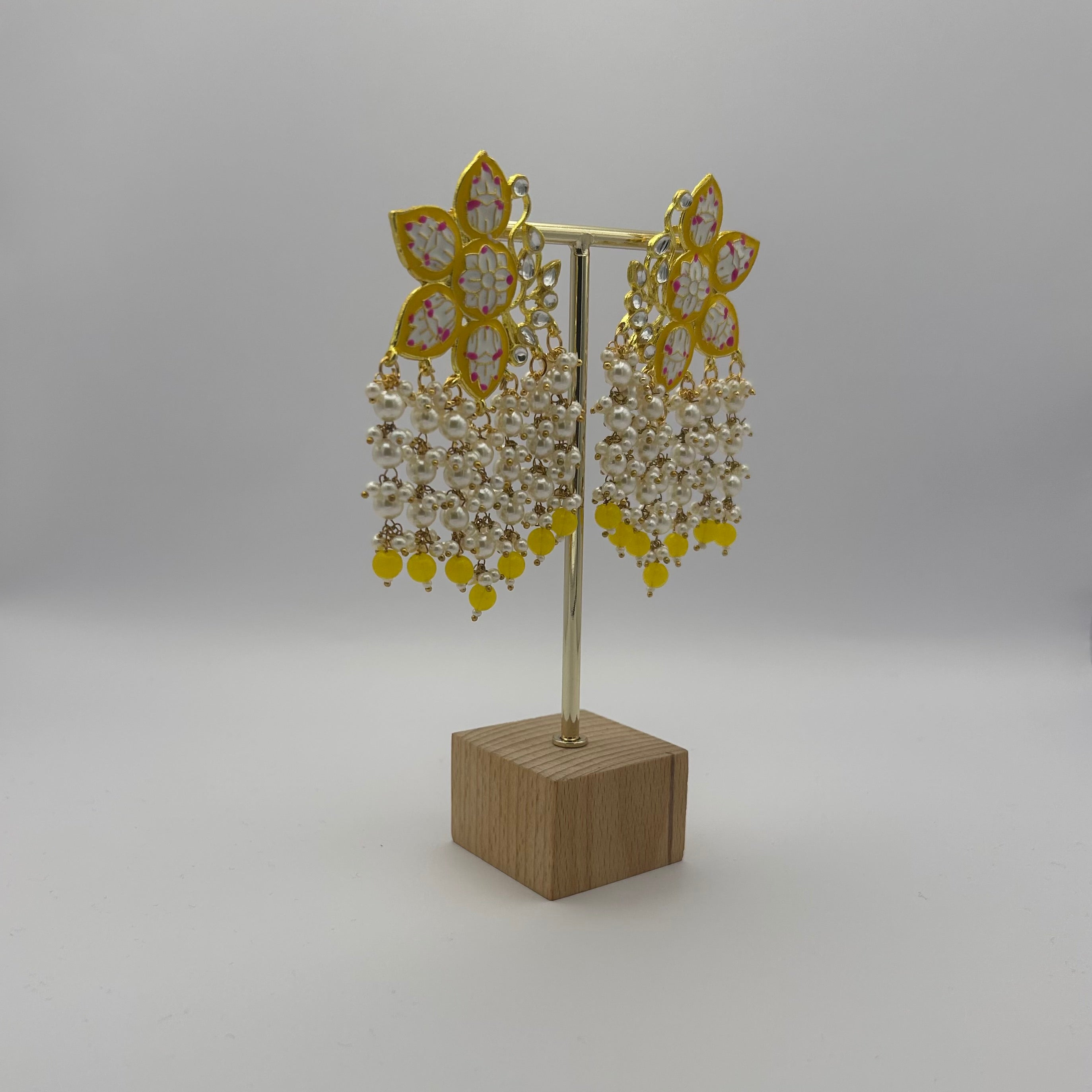 Paakhi Meenakari Earrings - Yellow