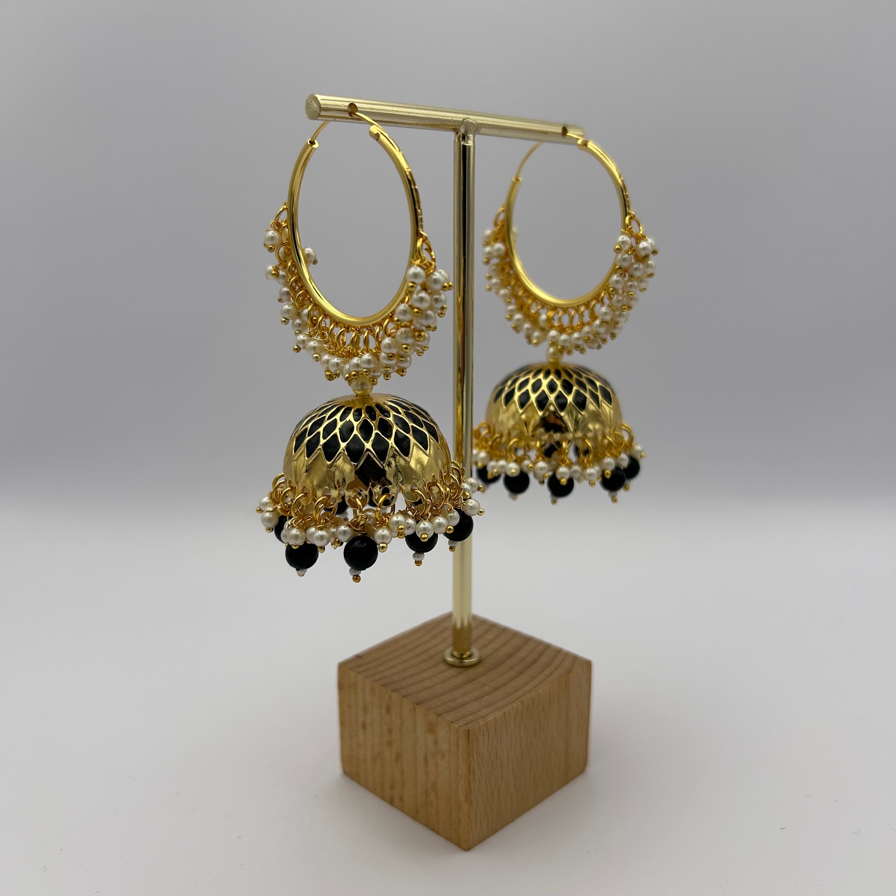 Kiara Jhumka Earrings - Black