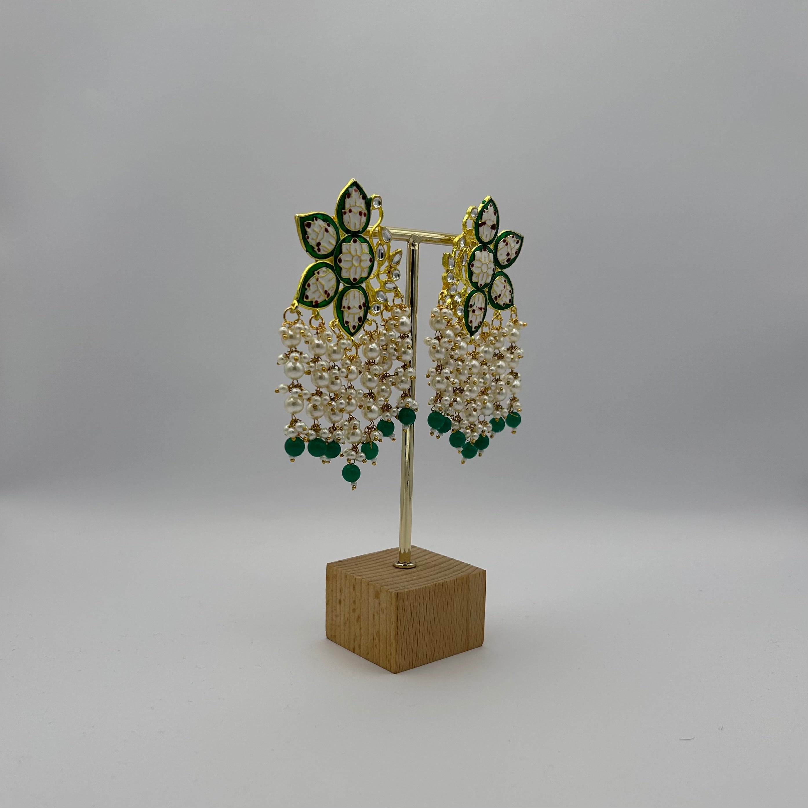 Paakhi Meenakari Earrings - Dark Green