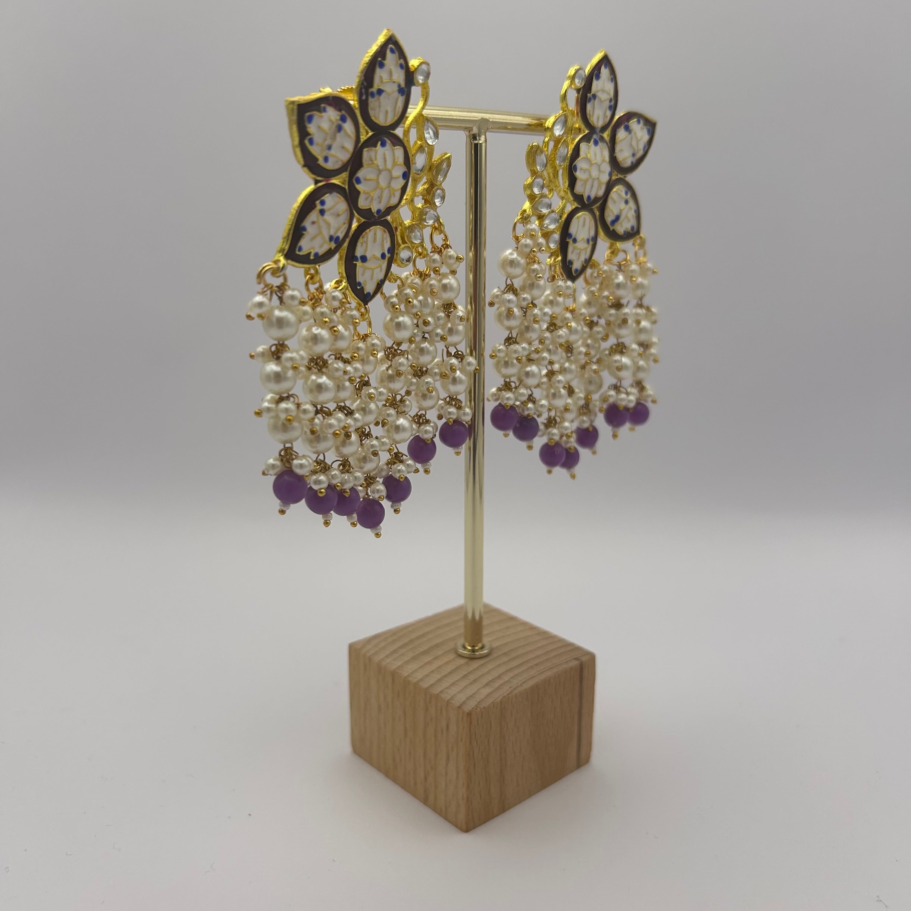 Paakhi Meenakari Earrings - Lilac