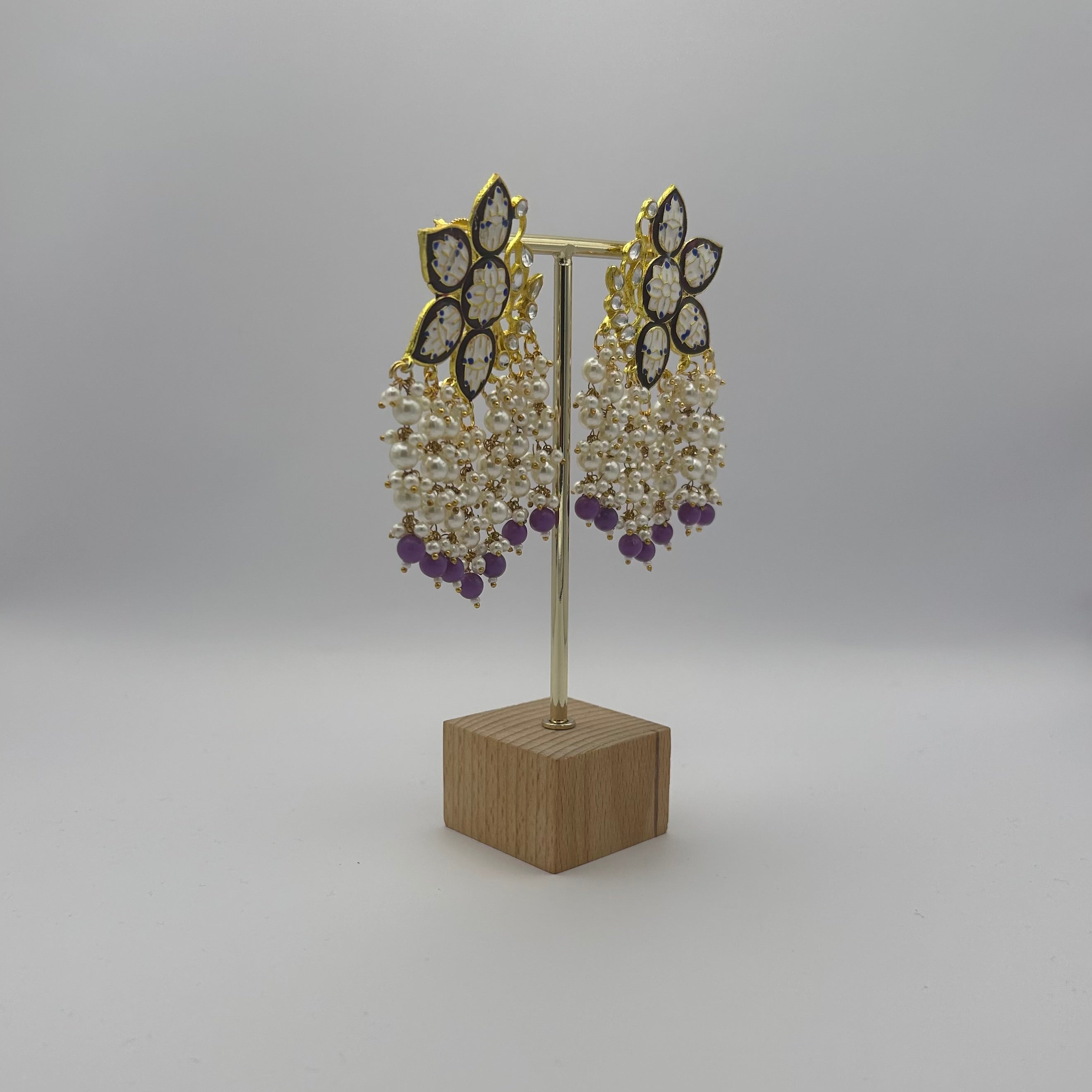 Paakhi Meenakari Earrings - Lilac