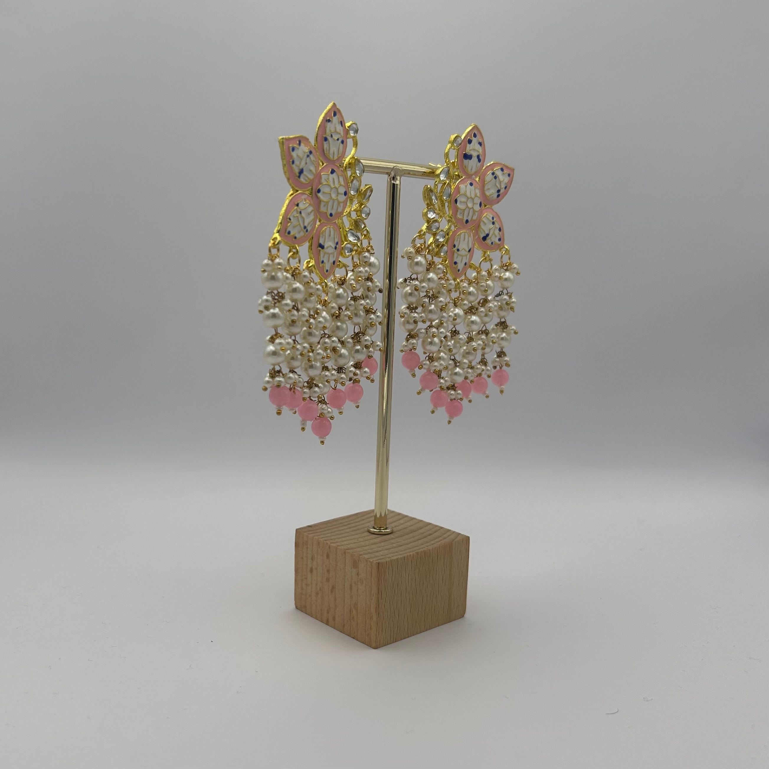 Paakhi Meenakari Earrings - Pink